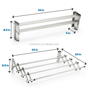 Porte-linge mural en bois, support de séchage avec pignon, cintre de tissu pliable, polyvalent - Product Image 4