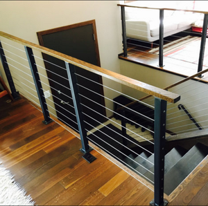 Dış balkon paslanmaz çelik kablo güverte korkuluğu tasarımı/tel halat küpeşte/merdiven korkuluk - Product Image 6