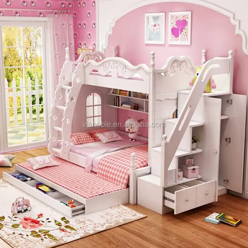 الأطفال الاطفال تستخدم سرير بطابقين للأطفال شيت سرير فاتنة أثاث مزدوج