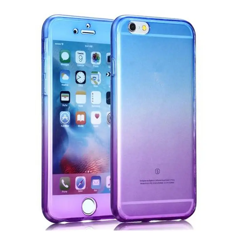 JESOY Colorful shockproof 360 degree Silicone Protective Clear Cover Case for iphone 5 6 6s