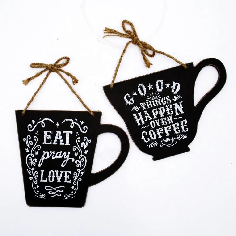 Wholesale New Wall Hanging Chalkboard sign with Sayings Quotes and Strings for CAFE PUB Kitchen Home Decor Ornaments