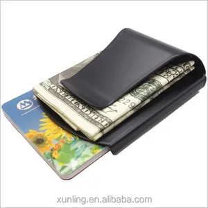 Yeni tasarım paslanmaz çelik çift taraflı cüzdan para klipsi ve kredi kart tutucu