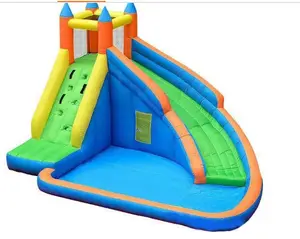 Cheap Amusement Inflatable Bouncer with Water Slide With Pool for Children Playground Inflatable Water Slide