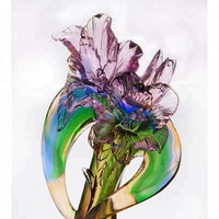Trophées en cristal pour le badminton pour les événements sportifs Trophée élégant en verre de cristal en forme de fleur Trophée en forme de fleur