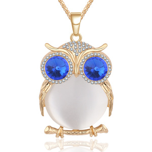 Nuovo di Marca di Modo di Fascini Del Rhinestone Carino Gemma di Cristallo di Diamante Grande <span class=keywords><strong>Gufo</strong></span> Collane & Pendenti Della Catena Del Maglione Dei Monili - Product Image 2
