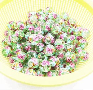 El yapımı 20mm çiçek Lampwork cam boncuk yuvarlak odak boncuk kadın takı ve zanaat yapımı için 5mm delik ile - Product Image 5