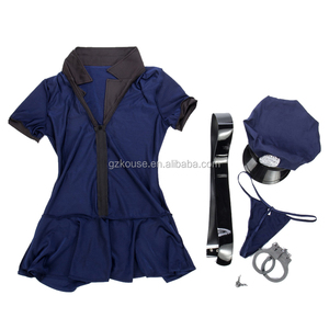 Costume de policière sexy bleu pour Halloween, déguisement pour adultes, uniforme de policière féminine, Politie (chapeau + ceinture + menottes) - Product Image 6