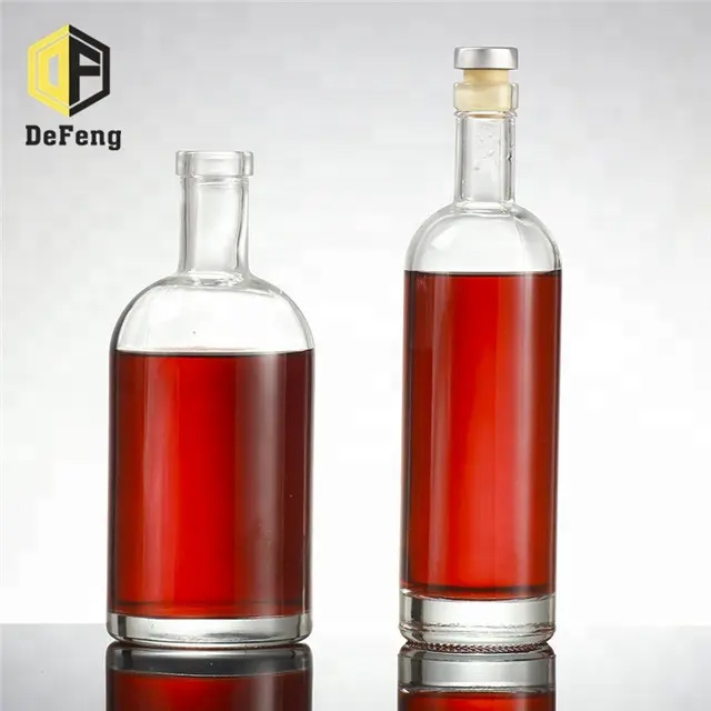 100ml 200ml 330ml 500ml 750ml 1000ml botella de vidrio de vodka botella de whisky vino rojo botella de vidrio