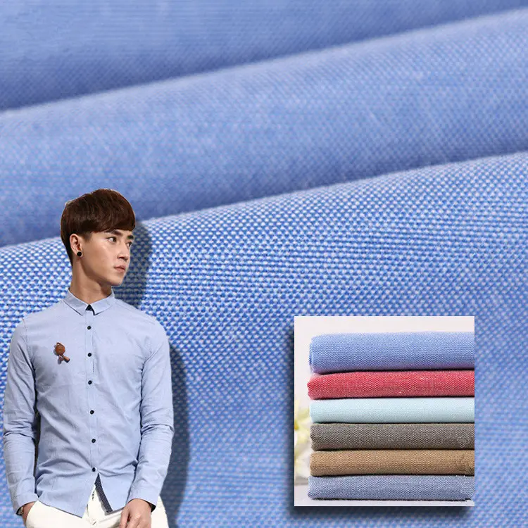 100% algodón de la tela de oxford tela para camisas, tela teñida de hilo