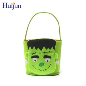 Wholesale Cheap Halloween Frankenstein Decoration Basket For Kids Gifts Candy storage Party Decorations