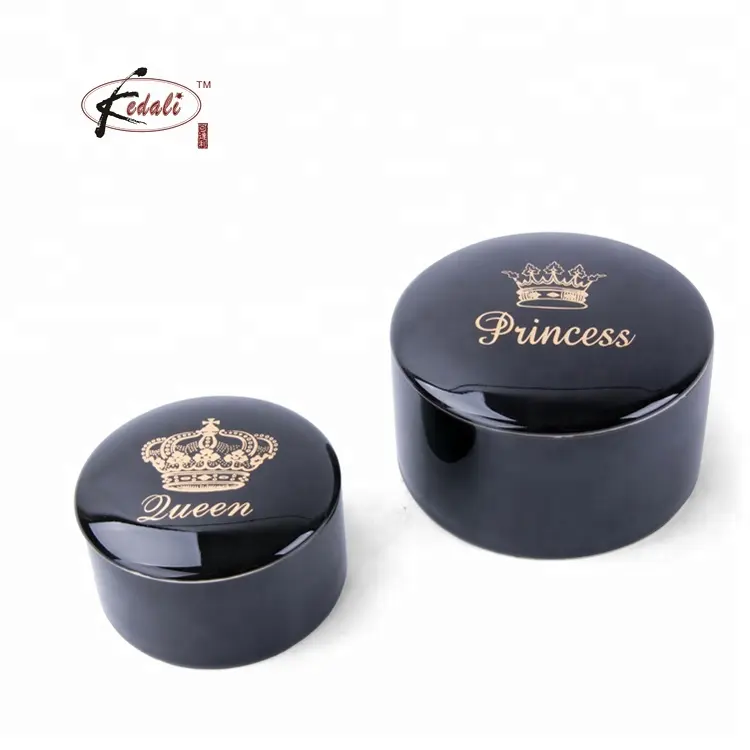 Italian style black porcelain Jewelry box ceramic decorative storage boxes modern home decor luxury jewel case