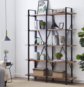 Libreria Aperta a 5 Ripiani Extra Large, Scaffale <span class=keywords><strong>Vintage</strong></span> Industriale, Grandi Mensole per Esposizione in Casa e Ufficio - Product Image 3