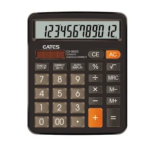 Eates novo modelo 12 dígitos verificando calculadora, desktop, 2 cores para opção, bateria solar, calculadora