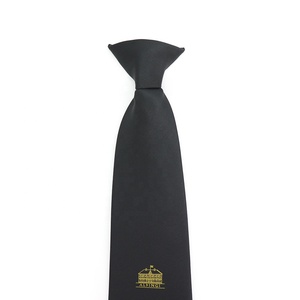 Mens Polyester Woven Black Security <strong>Ties</strong> Student School Custom Logo <strong>Clip</strong> <strong>on</strong> Neck <strong>Tie</strong> - Product Image 1