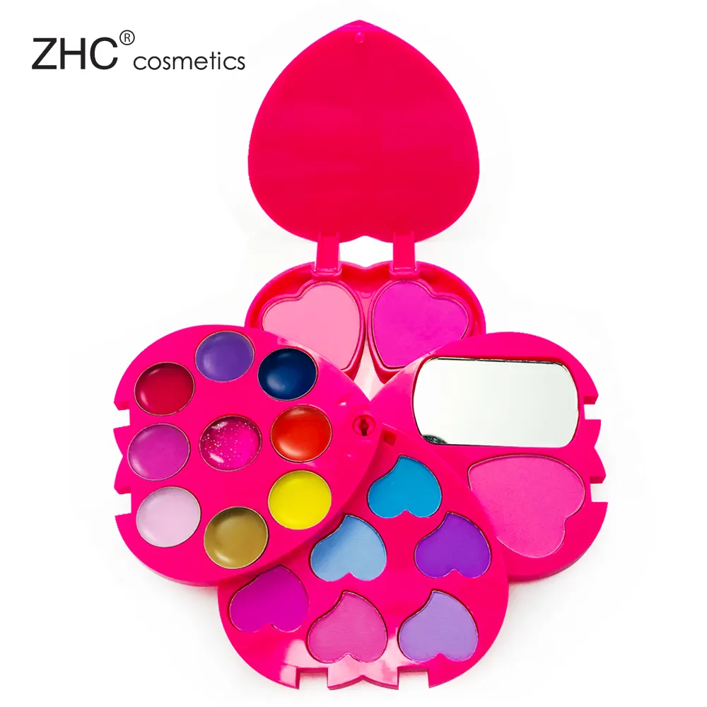 ZH2490 a forma di Cuore 4 strati bambini di trucco set trucco set professionale make up kit per le ragazze