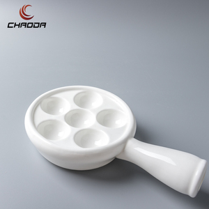 Plat à <span class=keywords><strong>escargots</strong></span> <span class=keywords><strong>6</strong></span> trous Plat à <span class=keywords><strong>escargots</strong></span> français en céramique Vaisselle en porcelaine 7,5 pouces avec poignées Céramique populaire moins chère - Product Image 5