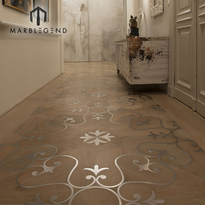 Suelo de Parqué de Madera de Roble con Incrustaciones de Acero Inoxidable Decorativo para Interiores a Precio Económico para Villa - Product Image 2