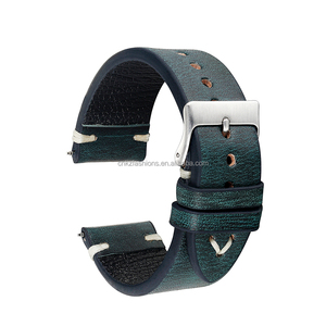 Cinturino <span class=keywords><strong>per</strong></span> Orologio <span class=keywords><strong>in</strong></span> Vera Pelle Marrone Vintage di Lusso Fatto a Mano 18mm/20mm/22mm/24mm - Product Image 1