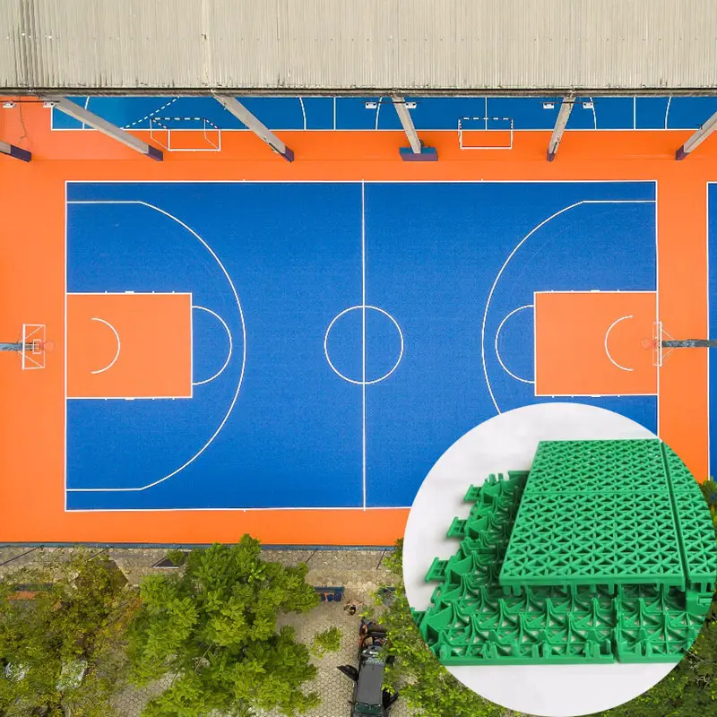 Çok amaçlı taşınabilir açık basketbol sahası birbirine spor döşeme basketbol kort zemini