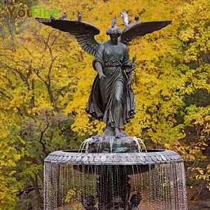 Venta al por mayor Nueva York Central Park Ángel de bronce de la fuente de agua