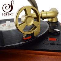 Gramophone phonographe classique antique en cuivre massif sculpté