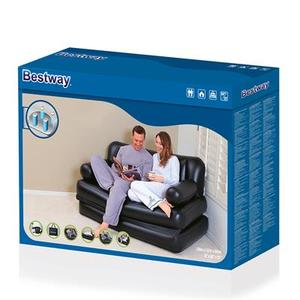 Best Selling Synthetic Leather Look Mattress Bestway 75056 74'' X 60'' X 25'' Multi-function <strong>5</strong> <strong>in</strong> <strong>1</strong> Inflatable Air <strong>Sofa</strong> Cum <strong>Bed</strong>