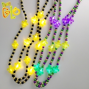 Mardi Iris Iris boncuk kolye <span class=keywords><strong>LED</strong></span> parlayan plastik kolye yanıp sönen ışık parti noel süslemeleri şenlikli olay hediye - Product Image 5