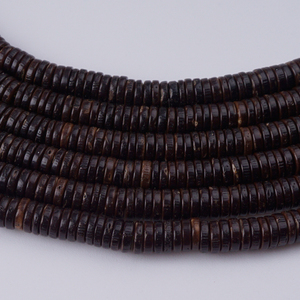 Venta al por mayor en línea 4 * 1 mm suelta de cáscara de coco natural granos del espaciador para rosario joyería que hace - Product Image 3
