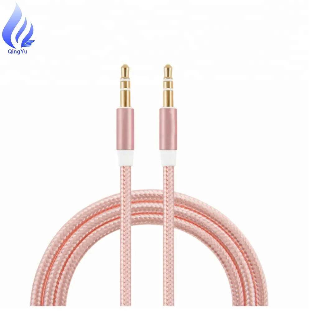 High Quality Extra Long 6.6FT Nylon Braid Stereo Audio Cable 3.5mm Plug, 2M Strong Male to Male 3.5mm Auxiliary Cable Cord