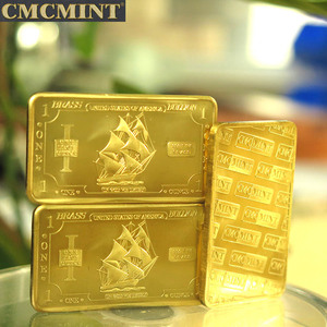 <strong>China</strong> Factory High Quality Souvenir <strong>Coins</strong> <strong>1</strong> oz Brass Ship bar for Sale B50