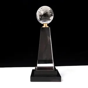 Customized K9 Blank Trophy Business/souvenir Gift Golf Crystal Ball Glass Globe World Award