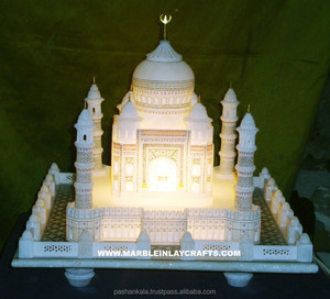 Taj Mahal en marbre blanc éclairé pour la décoration de la maison - Product Image 1