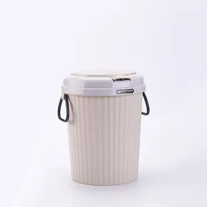 Household Garbage Can Press Pop-Up Lid Toilet Dustbin Small Plastic Waste Bin Kitchen Trash Can