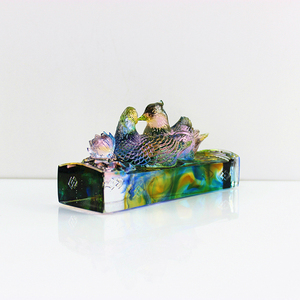 2019 de vidrio personalizado animal escultura arte decoración Pato Mandarín estatuilla - Product Image 2