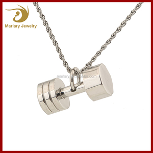 <span class=keywords><strong>Pas</strong></span> <span class=keywords><strong>cher</strong></span> Gravé fitness inspiré bijoux hommes Pendentif Haltère Collier pour fit vie - Product Image 5