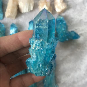 Tự nhiên thô thạch anh đá điểm xương sống màu xanh <span class=keywords><strong>Aura</strong></span> tinh thần tinh thể cụm để trang trí - Product Image 3