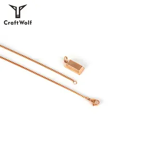 Craft Wolf Rose Gold/Gold/Silver Titanium Steel Jewelry SUP Little Brick Necklace For Women And Men