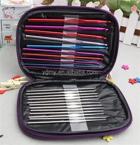 22Pcs Set Multi色Aluminum Needles Knit Weave Craft Yarn costuraかぎ針フック縫製