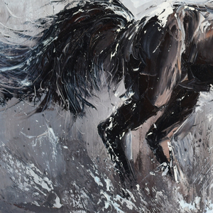 Hand Painted Impressionistische Home Goods Wall Art Canvas Running Paard Olieverf