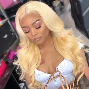 Großhandel 613 Blondes Haar Full Lace Front Frauen Haar Perücke, Pre Zupfen 360 Lace Frontal Perücken Echthaar Für Schwarze Frauen