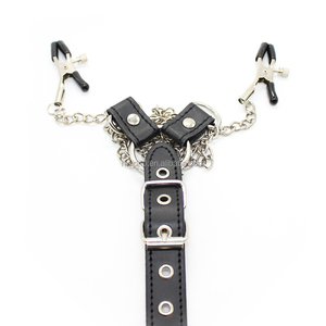 WELL MADE <strong>Men</strong> Male Cool Erotic Fun Toy Black Leather Belt <strong>Nipple</strong> Clamp With O <strong>Ring</strong> Cock <strong>Ring</strong> - Product Image 3