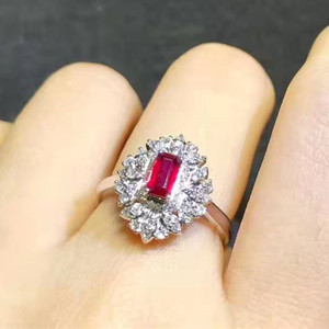 Groothandel Prijs Luxe Dubai Gouden Sieraden Pigeon Blood Red 0.42ct Natuurlijke Onverwarmde Ruby Gemstone Ring - Product Image 5