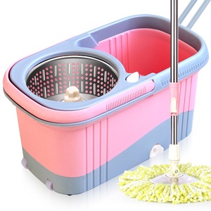 Sistema <span class=keywords><strong>de</strong></span> cubo <span class=keywords><strong>de</strong></span> fregona <span class=keywords><strong>de</strong></span> giro 360 con mango <span class=keywords><strong>de</strong></span> longitud extendida, cesta <span class=keywords><strong>de</strong></span> acero inoxidable y 2 cabezales <span class=keywords><strong>de</strong></span> fregona <span class=keywords><strong>de</strong></span> microfibra - Product Image 1