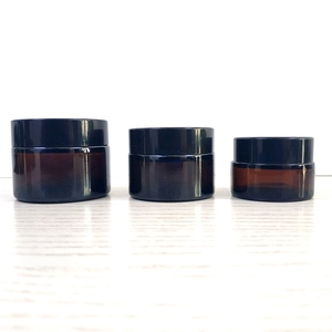 100g vacía tarro de crema 30g frasco de vidrio ámbar de 50g envase cosmético con la tapa negra tapa de oro boticario - Product Image 5