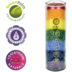 Vela de Chakra perfumada de cristal con espíritu de energía religioso, Iglesia del arco iris, 7 días al por mayor