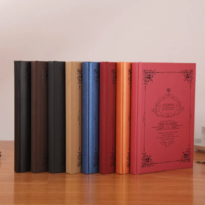 Tuỳ Chỉnh Đầy Đủ Bìa Nổi Vintage PU Da Máy Tính Xách Tay Nhật Ký A5 A4 A3 Tùy Chỉnh Sketchbook Với Đen Vàng Bạc Foil Stamping