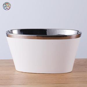 Moda blanco y plata estilo <span class=keywords><strong>bonsai</strong></span> Flor de alta calidad olla de cerámica con precio bajo - Product Image 1