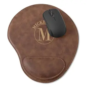 Alfombrilla de Ratón Personalizada con Logotipo OEM, de Lujo, Marrón, Sublimable, de Cuero Sintético PU - Product Image 1