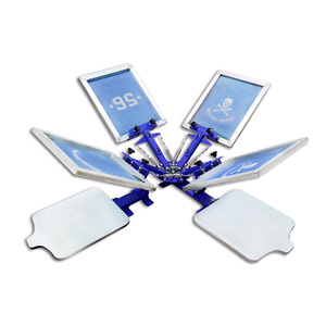 4 màu 2 trạm serigrafia áo thun lụa màn hình in ấn máy - Product Image 3