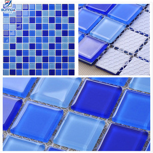 Mattonelle di mosaico di vetro di cristallo di colore blu di alta qualità per la fabbrica della piscina che vende l'immagine delle mattonelle di mosaico per la <span class=keywords><strong>cucina</strong></span> - Product Image 3